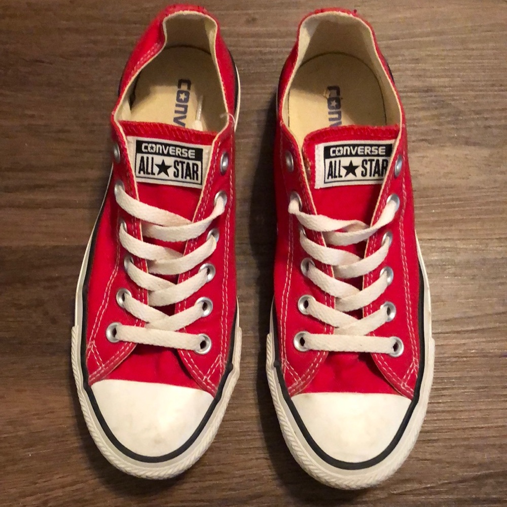 Red Low-top Converse Shoes